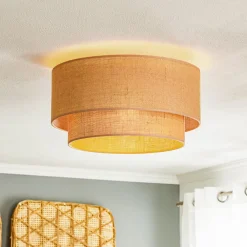Loftlamper|Loftlamper ^ Euluna Boho jute loftslampe naturbrun Ø45cm