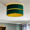 Euluna Loftlamper > Duo loftlampe tekstil grøn/guld Ø40cm