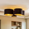 Loftlamper ^ Euluna Lodge loftlampe, 4 lyskilder, sort/guld