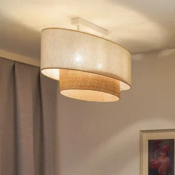 Loftlamper ^ Euluna loftlampe Boho Cotton, beige, raffia natur, 80 cm