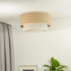 Euluna Loftlamper|Loftlamper > loftlampe Boho Jute, naturbrun/hvid, Ø 45 cm