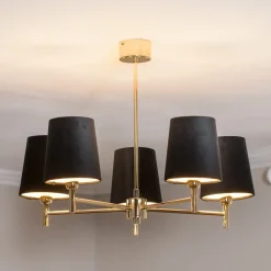 Euluna Lysekroner > lysekrone Nita, sort/guld, 5 lyskilder