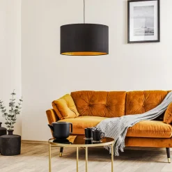 Euluna Pendellamper > Roller hængelampe, sort/guld, Ø 45 cm