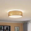 Euluna Loftlamper > rulleloft, jordfarvet stofskærm, Ø40cm