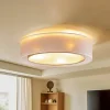 Loftlamper ^ Euluna Tibu loftlampe, tekstil, Ø50cm, jordfarvet