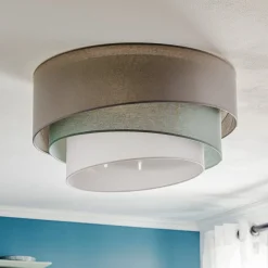 Euluna Loftlamper > Trio monocolor loftslampe, grå, Ø 60 cm, tekstil