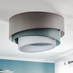 Euluna Loftlamper > Trio monocolor loftslampe, grå, Ø 60 cm, tekstil
