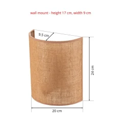 Euluna Gang|Pendellamper > væglampe jute, brun, tekstil, 24 cm høj, E27