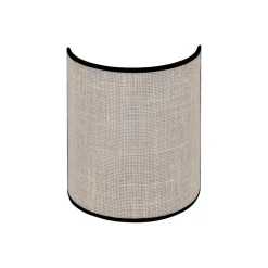 Euluna Væglamper|Væglamper > væglampe jute, hvid/sort, halvrund, højde 24 cm