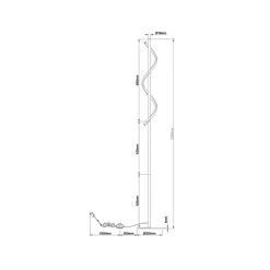Brilliant Gulvlamper > Eunice LED-gulvlampe, højde 150 cm, sort, metal