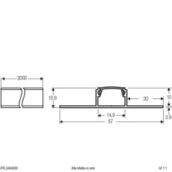 EVN Led Strips > APFL2 alu-fliseprofil, tosidet 200 cm x 5,7 cm