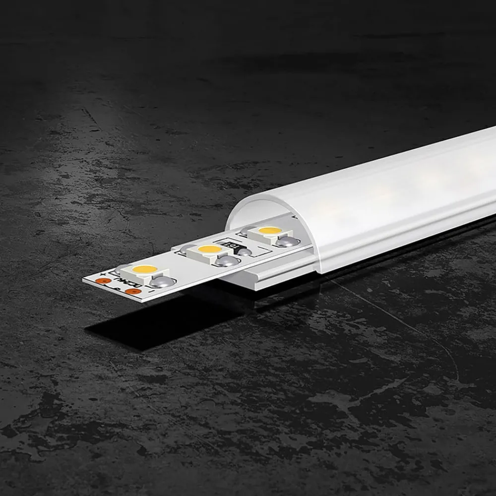 EVN Led Strips > APFLAT5 alu-profil, 200 cm, halvrundt dæksel