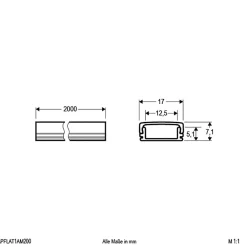 EVN Led Strips > APFLAT1 alu-profil 200 cm U-profil, flad