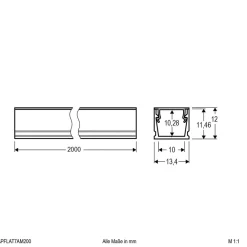 Led Strips ^ EVN APFLAT7 alu-profil 200 cm, U-profil, aluminium
