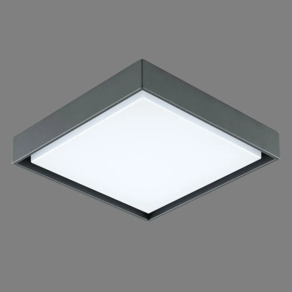 Udendørs Loftlamper ^ EVN LED udendørs loftlampe Tectum, 24x24 cm, antracit, 110°