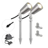 Udendørs Spot ^ EVN PC6806 LED-havespot, 12 V, 3.000 K, sæt/2