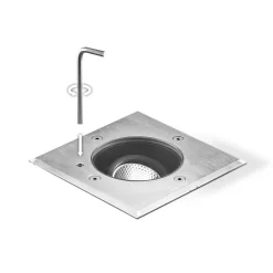 EVN Nedgravet Udebelysning|Udendørs Spot > Pentola indbygningslampe stål 13,5x13,5 3.000K