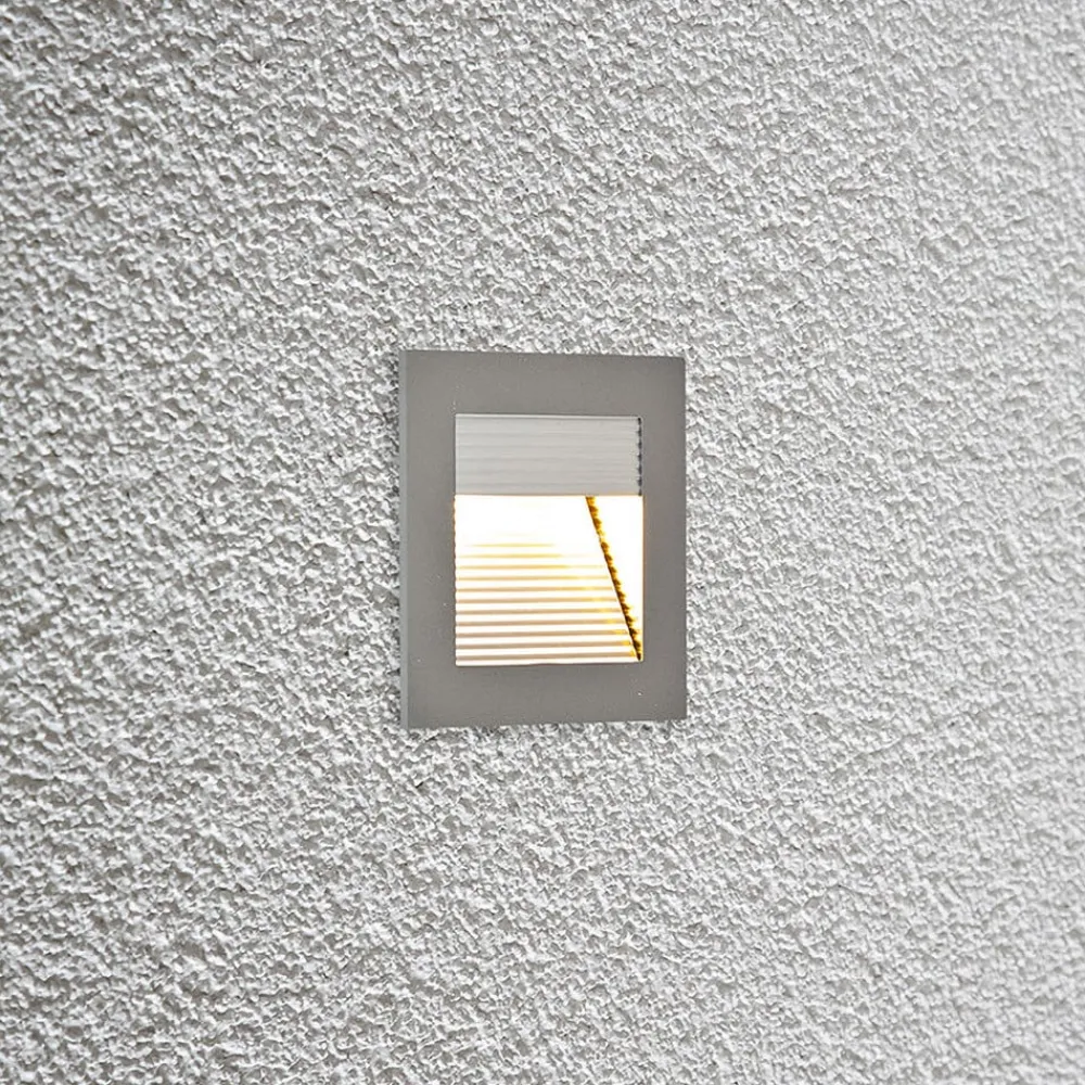 Indbygningsspots ^ EVN P2140 LED-vægindbygningslampe, 3.000 K, alu