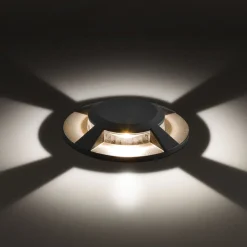 Nedgravet Udebelysning|Udendørs Spot ^ EVN Scopum LED-nedgravningslampe, rund 4 lyskilder