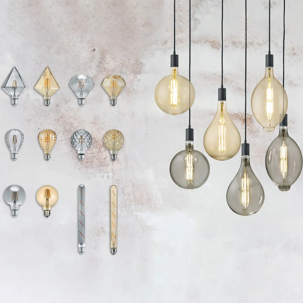 Trio Lighting Filament Pære > E27 4 W 2.700K Diamant LED-pære, ravgul