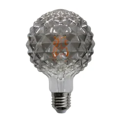 Lucande Filament Pære > E27 3,8 W LED-pære G95 918 struktur, røg, 2 stk