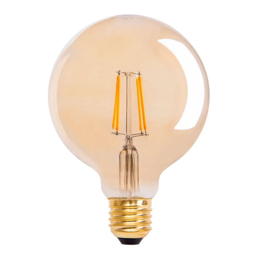 Näve Filament Pære > E27 4,1 W 310lm LED-globepære varmhvid guld 3 stk