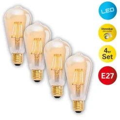 Näve Dæmpbar Led-Pære > E27 4 W 320lm LED-pære varmhvid kan dæmpes 4 stk