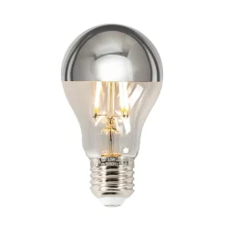 Dæmpbar Led-Pære|Filament Pære ^ Lucande E27 3,5W topforspejlet LED-pære A60, 2700K sølv