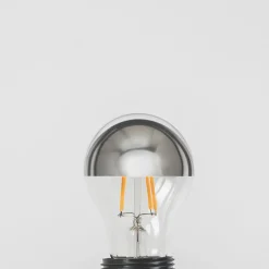 Dæmpbar Led-Pære|Filament Pære ^ Lucande E27 3,5W topforspejlet LED-pære A60, 2700K sølv