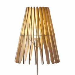 Fabbian Gulvlamper > Stick gulvlampe i træ, kegleformet