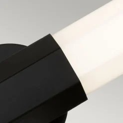 Quintiesse Væg- Og Spejllamper > Facet Dual LED-væglampe til badeværelset, sort, 2 lyskilder, bredde 66 cm