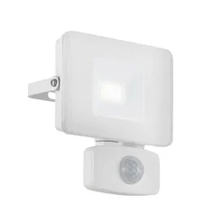 EGLO Væglampe Med Sensor|Udendørs Spot > Faedo 3 udendørs LED-spot med sensor, hvid, 10 W