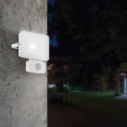 EGLO Væglampe Med Sensor|Udendørs Spot > Faedo 3 udendørs LED-spot med sensor, hvid, 10 W