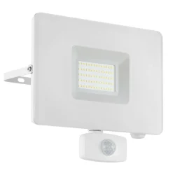 EGLO Væglampe Med Sensor|Udendørs Spot > Faedo 3 udendørs LED-spot med sensor, hvid, 50 W