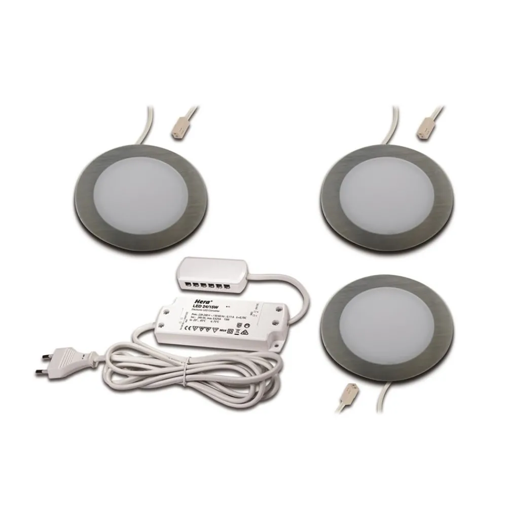 Underskabsbelysning ^ Hera FAR 58 integreret LED-møbellys 3 stk, 3 W, 3.000 K