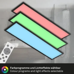 Gang|Loftlamper ^ Briloner Farvet LED-panel, dæmpbart, RGB, CCT, 100x25cm