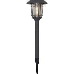 Solcellelamper|Udendørs Spot ^ STAR TRADING Filip LED-solcellelampe i grafit med jordspyd