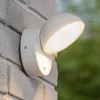 Væglampe Med Sensor ^ Lucide Finn LED-væglampe, hvid, metal, IP54, dag/nat-sensor