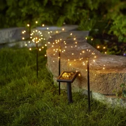 STAR TRADING Dekorationsbelysning|Solcellelamper > Firework LED-solcellelampe i sæt med jordspyd