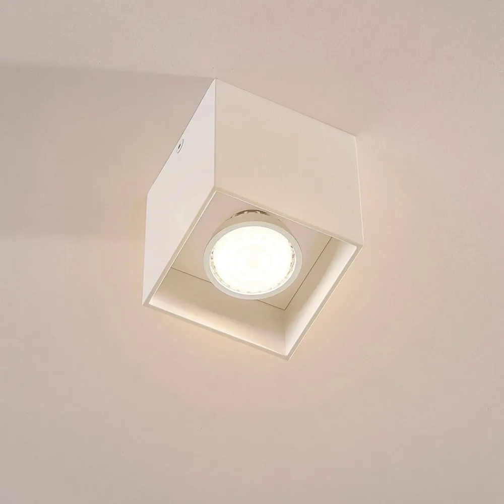 Loftlamper|Loftlamper ^ Arcchio Firkantet påbygnings downlight Carson i hvid