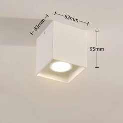 Loftlamper|Loftlamper ^ Arcchio Firkantet påbygnings downlight Carson i hvid