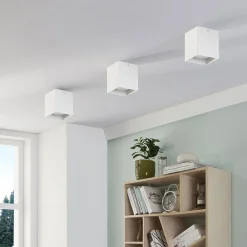 Loftlamper|Loftlamper ^ Arcchio Firkantet påbygnings downlight Carson i hvid