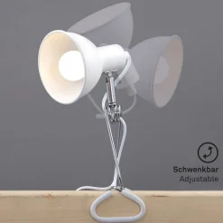 Briloner Bordlamper > Fix-klemmelampe, metalskærm, hvid