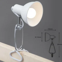 Briloner Bordlamper > Fix-klemmelampe, metalskærm, hvid