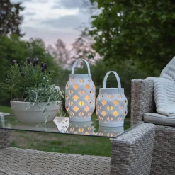 STAR TRADING Dekorationsbelysning|Terrassebelysning > Flame Lantern LED-lygte, hvid, højde 23 cm