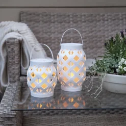 STAR TRADING Dekorationsbelysning|Terrassebelysning > Flame Lantern LED-lygte, hvid, højde 23 cm