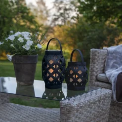 STAR TRADING Dekorationsbelysning|Terrassebelysning > Flame Lantern LED-lygte, sort, højde 16 cm