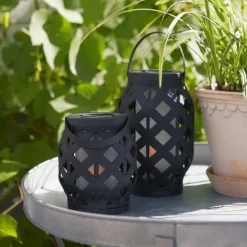 STAR TRADING Dekorationsbelysning|Terrassebelysning > Flame Lantern LED-lygte, sort, højde 16 cm