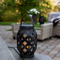 STAR TRADING Dekorationsbelysning|Terrassebelysning > Flame Lantern LED-lygte, sort, højde 23 cm
