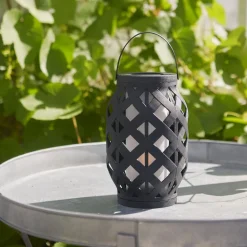 STAR TRADING Dekorationsbelysning|Terrassebelysning > Flame Lantern LED-lygte, sort, højde 23 cm